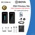 3 Years Warranty - BOYA BY-XM6-S1 Digital Camera-Mount True-Wireless 1-Person Microphone System (2.4 GHz). 