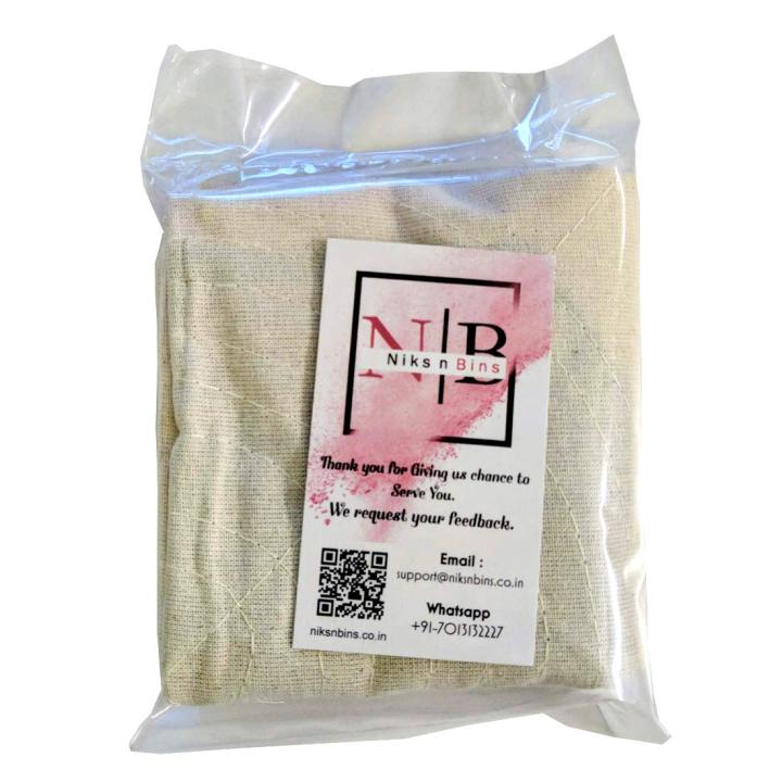 Niks n Bins Cotton Solid Jalebi Cloth with Hole And Bidding for Professionals ( White, 48 x 48 cm )