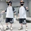 Summer Boys Short sleeved 2023 New Loose Korean Edition Two Piece Set for Big Kids Trendy Children's Wear. 