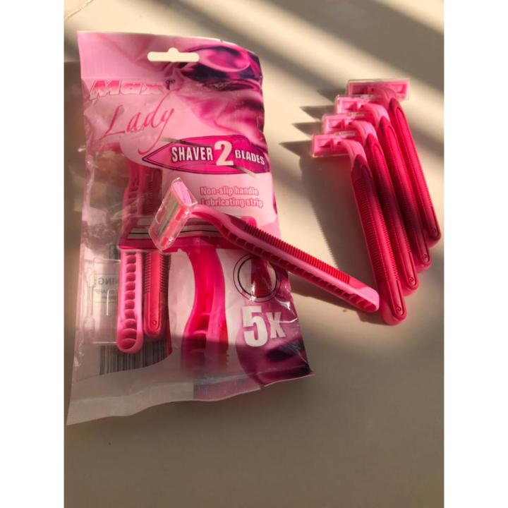 Lady Razor For Smooth & Shinny Flawless Skin 5 piece Bikini Razor Woman Razor Shaver Safety Female Hair Removal Double Blades Hair Razor Machine Mini Shaving Razor Original