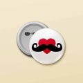Mustache Printed Badge Customized Badges by Favourite Plus. 