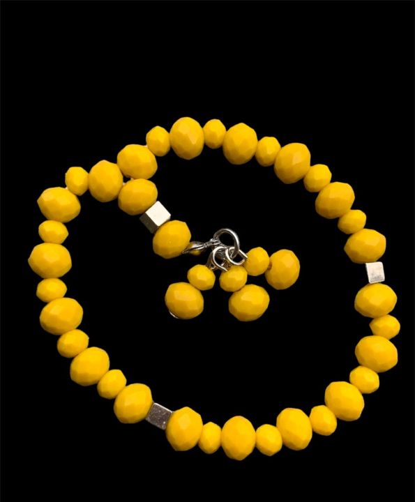 Hand-Made%20Elastic%20Bracelate%20Yellow%20Color%20Beads%20Tasbih%2033Beads%208mm/6mm%20Tasbeeh/Bracelate,%20Crysta%20Beads%20Tasbih.%20-%20Image%203