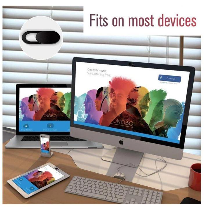 WebCam Cover Shutter Magnet Slider Plastic Universal Camera Cover for Laptop iPad PC Macbook Tablet Mobile Privacy Sticker – Pack of 2