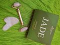 Metal Handle Rose Quartz Pink Jade Roller  with Gua Sha Stone Scraper Set Skin Massage Beauty Care Guasha Anti-Aging Tight Skin. 