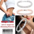 Fashion Women's Crystal Bracelet Gold and Silver Rose Gold Color Bracelet Weight Loss Magnetic Therapy Bracelet Health Jewelry. 