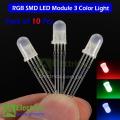 pack of 10 pcs 4 Pin 5mm Common Cathode RGB LED Multicolor Light Emitting Diode By Electrica. 