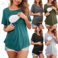 Women's aternity Shirts Fashion Nursing Shirts for Daily om 3pcs. 