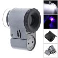50X Magnifier Adjustable Magnifying Glass Optical Tool  with 2 LED Light and UV Light for Jewelry//Bank Checking. 