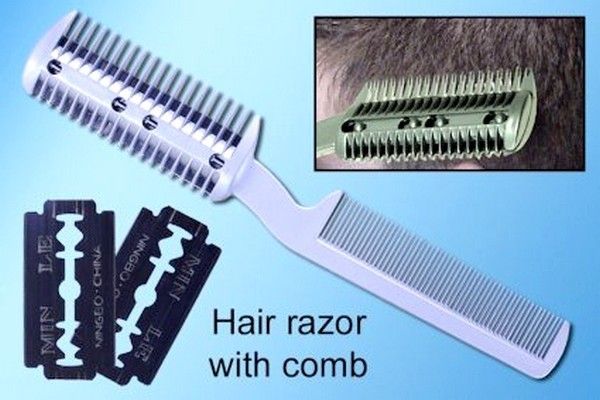Hair Sharper Thinning Razor Comb Split Ends Hair Trimmer Hair Cutting Razor Blades Styling Hair Comb Eye Brows Eye Lashes Make Up Hair Style      Hair Cutter Comb: Razor combs are used to shorten, shape, and thin the hair.