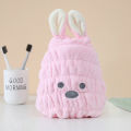 Kids Hair Towel Wrap Comfortable Lovely Rabbit Wipe Head Towel Bathing Drying Hair Hat. 