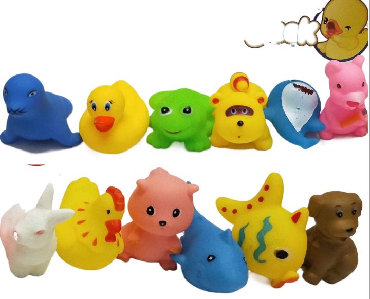 Pack of 12pcs Lovely Mixed Squishy Toys Floating Animals Colorful