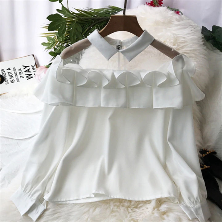 NEELUM V  Cinderella Ruffle Mesh Top