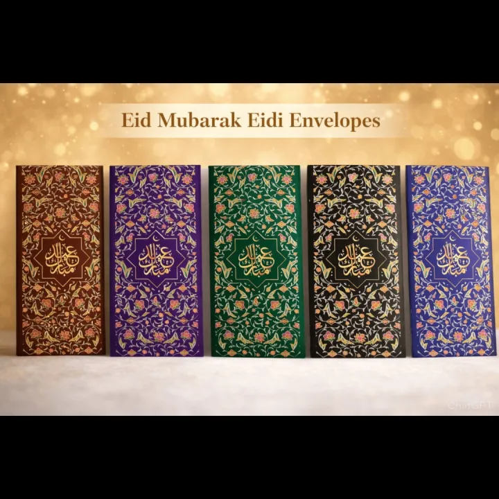Eidi Design Pack Of 10Pcs Beautiful Eidi Envelope Elegant Designs in Premium ...