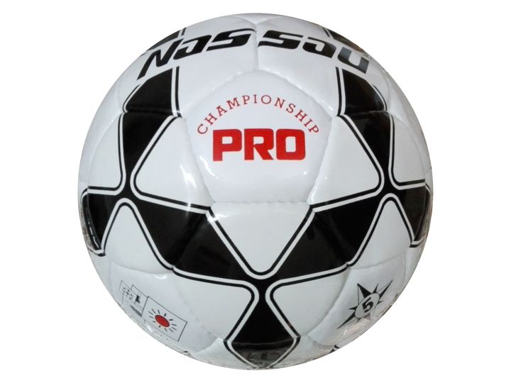 1-PC NASSAU Championship Pro-Match Soccer Ball PAKA Football Korean PU Leather Size 5 Circ. 27" - 28" - Glossy White