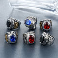vintage Masonic ring black gemstone Freemason men jewelry titanium ring. 