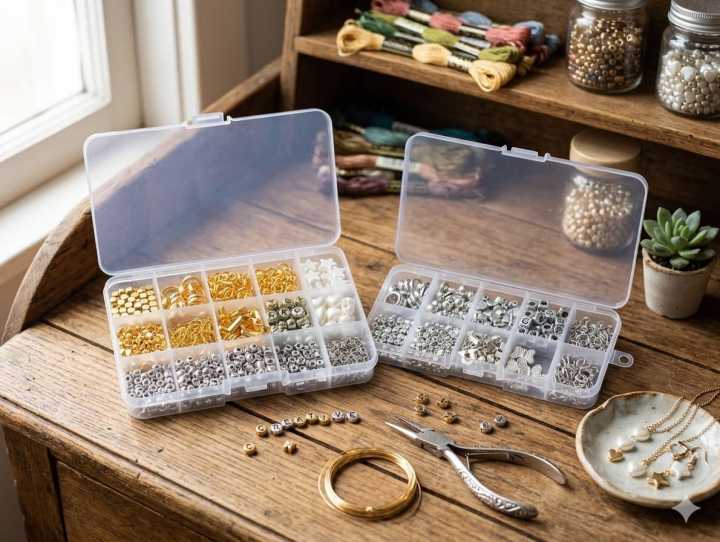 Complete DIY Jewelry Making Kit - 2-Box Luxury Bead Set with Gold & Silver Charms, Alphabet Beads, Wire & Tools