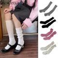 ECHIDNA Women Knitted Stockings Japanese Style Warm Winter Calf Socks for Women Anti-slip Elastic School Girl Stockings less Than Women Long Socks. 