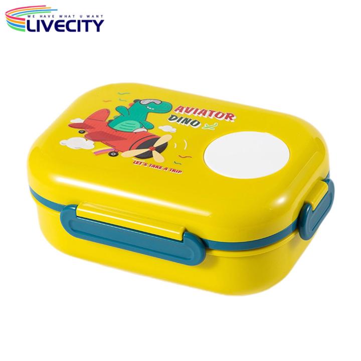 Multi-compartment Lunch Box 1100ml Bento Box Lunch Box with Safe Seal Multiple Compartments Lightweight Stackable Meal Prep Container for Adults Kids School Travel in Asia Stackable Meal Container