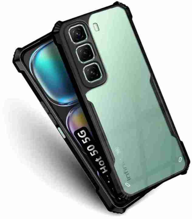 Infnix hot 50 Pro Plus Under Protection Hybrid Armor Cover with camera protection (Transparent Black)