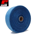 Bend wrap 3 Meter Heat Wrap for Silencer Motorcycle, Cars Black Exhaust Pipe Heat Insulation Anti-heat Cloth Universal Motorbike Scooter Motor Exhaust Pipe, Glass Fiber Particle Cloth Hot Insulation Wrap Roll - Blue. 