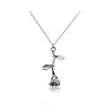 Elegant Wedding Engagement Lady Rose Flower Charm Chain Pendant Necklace Jewelry. 
