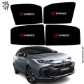 Toyota Yaris New Model 2025-2026 Facelift Side Sunshades with Logo | Custom Fit | 4Pcs Window Shades – UV Protection & Privacy. 