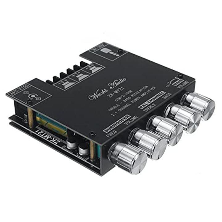 ZK-MT21 BLUETOOTH 5.0 SUBWOOFER AMPLIFIER BOARD 50WX2+100W 2.1 CHANNEL POWER AUDIO STEREO AMPLIFIER TONE BOARD BASS AMP AUX