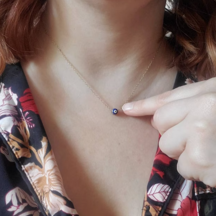 Evil%20Eye%20Locket%20For%20Girls%20and%20Women%20-Gold%20and%20Silver%20Chain-%20artificial%20bead%20-%20Image%204