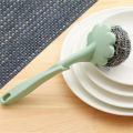 Stainless Steel Scrubbers with Handle Flower Shaped Cleaning Brush Steel Scrubbers Dish /Coffeemaker/Sink Brushes Kitchen Cleaning Tool. 
