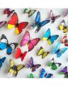 Pack of 12- 3D PVC Butterfly Wall Stickers Decoration Magnet Butterflies on the wall and Refrigerator DIY Wallpaper. 