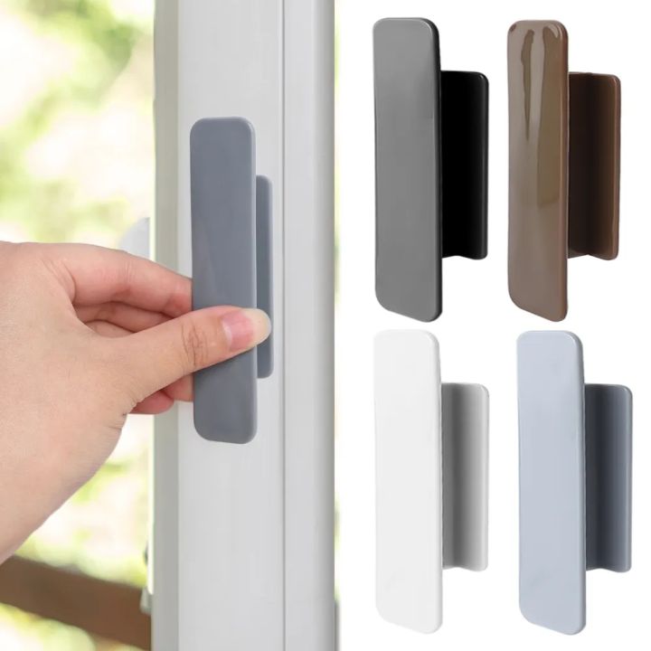 2Pcs Window Cabinet Drawer Handles Self-adhesive Door Wardrobe Handle Organizer Paste Open Sliding Door Knob