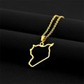 Unisex Syria Country Map Flag Pendant Necklace Gold Silver Color Chain Choker Syria Outline Necklace Christmas Party Jewelry. 