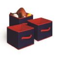 Pack of 4 Foldable Fabric Storage Box Square Bins Cloth Organizer Storage Baskets Folding Nursery Closet Drawer Features Dual Handles. 