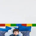 3D Blocks Wallpaper For Kids Room School Decor PVC Wall Sticker Borders DIY Vinyl,Children Teen Classroom Adhesive Wallpaper. 