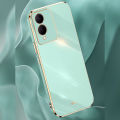 Biruiqu for VIVO Y17s Back Cover Luxury 6D Plating Frame Shiny Bling Phone Pounch Soft Silicone Square Phone Case. 
