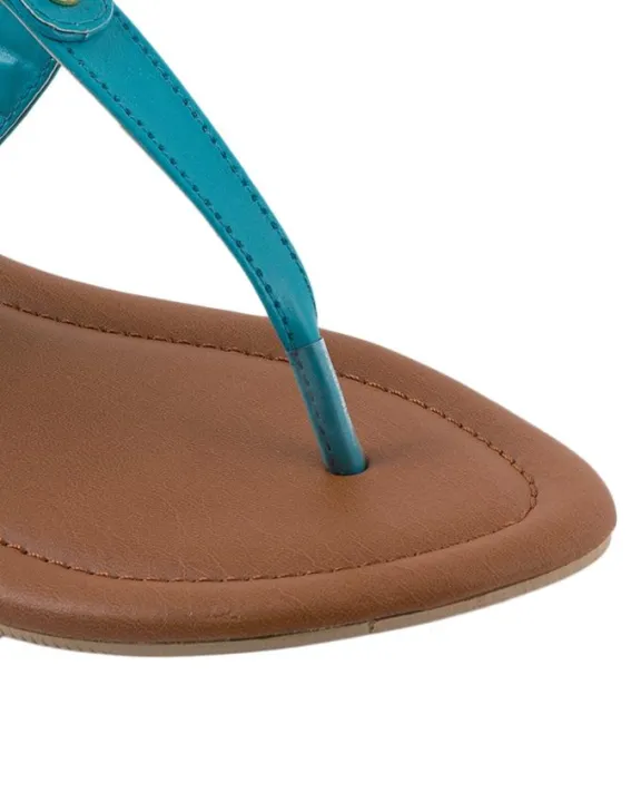 Turquoise%20Faux%20Leather%20Braided%20T-Strap%20Sandals%20-%20Image%203