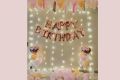 Beautiful theme of Happy Birthday rose gold foil with combo of '30' PCs balloons ( white ,pink and rose gold)'1'fairy light and 2 rose gold heart  for Birthday Decorations. 