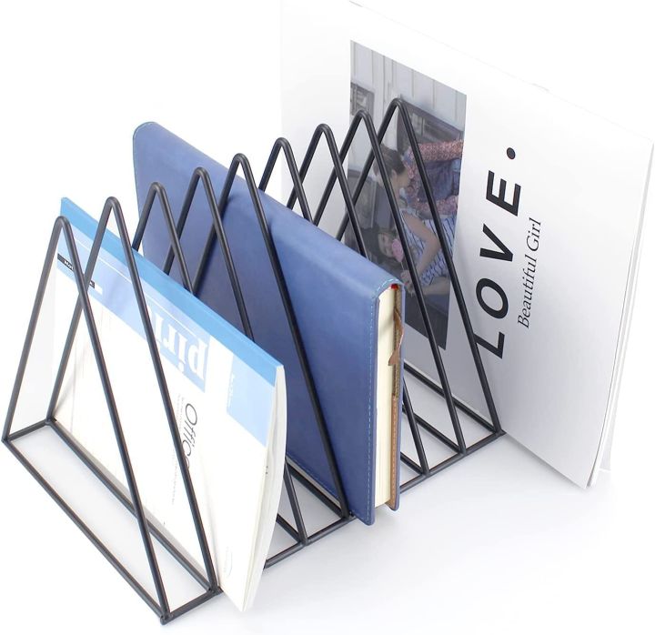 MULTIPURPOSE FILE FOLDER DESK ORGANIZER 9 PORTION STRONG POWDER COATED IRON BOOK & MAGAZINE RACK