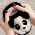 Comfortable Panda Slippers Decoration, Handcraft, Craft Ornament, Clothing, Warmer, Floor, 1 Pair, Cute Shoes for Bedroom, Baby, Girls, Kids Toddler , Foot 19.5cm, Black. 