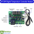 W1209 Digital Temperature Controller – 12V Thermostat Module with LED Display & NTC Sensor by Electrica. 