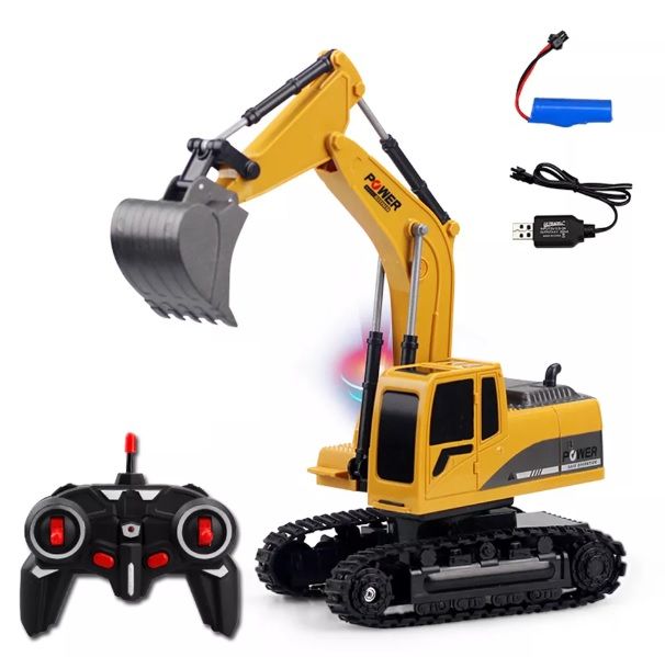 1/24 6CH Diecast Remote Control Digger Excavator RC Construction toys for kids boys