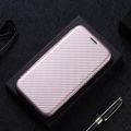 lthmy for Samsung Galaxy S10 Plus Carbon Fiber Magnetic Closure with Card Slot Flip Case Cover. 