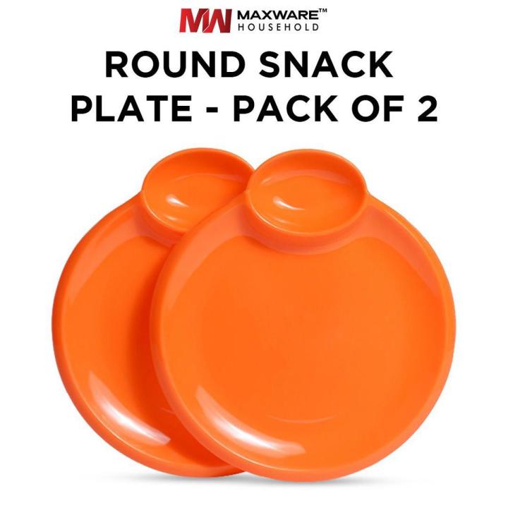 Pack of 2 Round Snack Plate (For Burger/Fries)