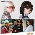 YAMEIZE Retro Pilot Sunglasses Women Men's Glasses Vintage Oversized Male Eyeglasses Yellow Lens Driving Oculos De Sol Masculino. 