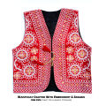 Sindhi Embroidered Waistcoat Koti for Female Adults crafted with Embroidery & Reflective Sequins Waist Coat Sleeveless. 