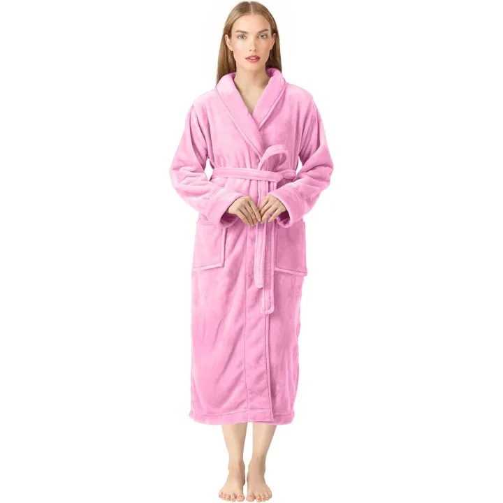 Premium%20Women's%20Plush%20Long%20Bathrobe%20-%20Soft%20Warm%20Fleece%20Robe%20with%20Shawl%20Collar%20for%20Spa%20&%20Home%20-%20Image%208