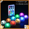 【Vip Remote Control Color Change Round Aquarium LED Light Submersible Fish Tank Lamp. 