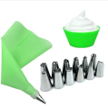 Cakeware 12 Piece Cake Decorating Set Frosting Icing Piping Bag Tips with Steel nozzles. Reusable & Washable.. 