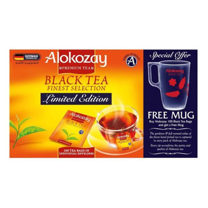 IMPORTED ALOKOZAY BLACK TEA - 100 TEA BAGS + FREE MUG - LIMITED EDITION (Imported from UAE)