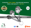 Premium Quailty Stainless Steel Funnel for Perfume Making & Refill – Set of 3: kitchen use / Perfume Making. 